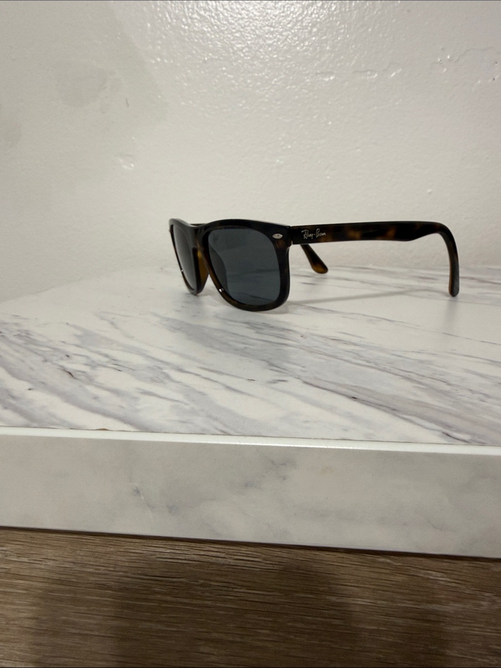 Ray-Ban Tortoise Frame Sunglasses with Dark Lenses